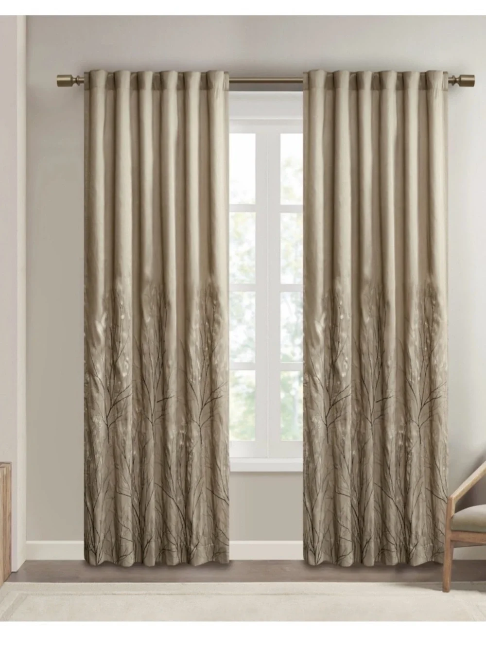 2- Madison Park 1 Window Panel Back Tab Light Filtering Curtains